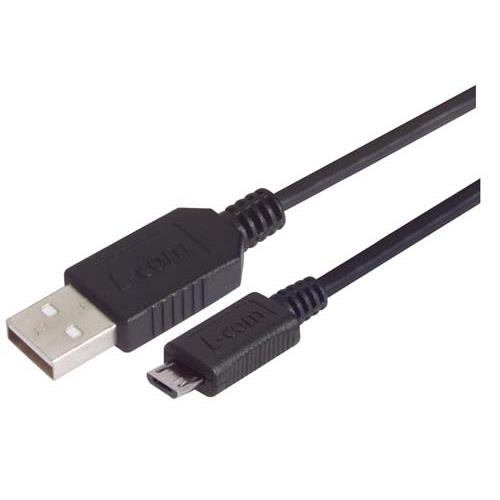 L-Com USB Cable, Male USB to Male, USB 2.0 USB Type A, Black, 2 m