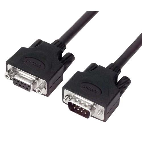 L-Com Male DB9 to Female DB9 Cable Assembly, 10 ft Low Smoke Zero Halogen, DB9 Series