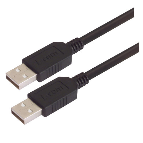 L-Com USB Cable, Male USB to Male, USB 2.0 USB Type A, Black, 2 m