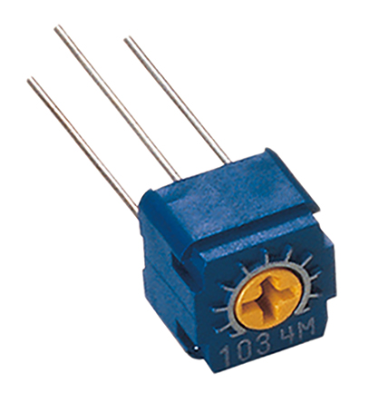 10 kΩ, Through Hole Trimmer Potentiometer, Solder Pin 0.5 W Top Adjust Nidec Components, CT6