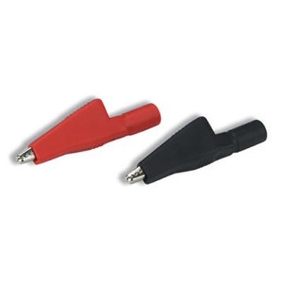 CALTEST Clip, Steel Contact, Black, Red Insulated