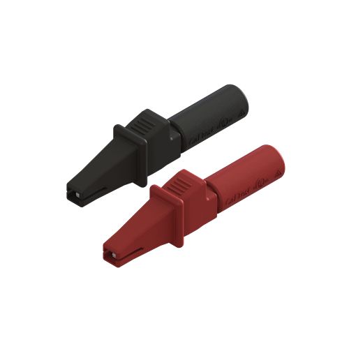 CALTEST Alligator Clip, Nickel Plated Contact, Black, Red, 5A Insulated