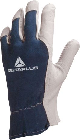 Delta Plus CT402 Blue Leather Work Gloves, Size 7