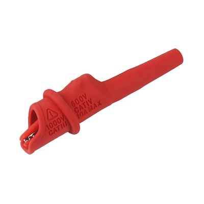CALTEST Clip, Steel Contact, Red Insulated