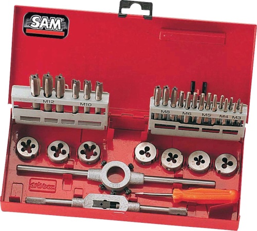 SAM 31-Piece Thread Tap & Die Set, M3 - M12 Taps, M3 - M12 Dies
