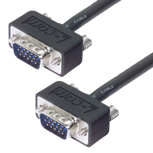 L-Com Male D-Sub 15-Pin to Male VGA SVGA Cable, 10 ft Black