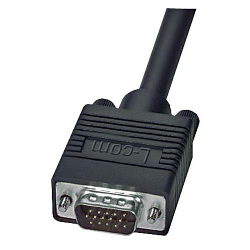 L-Com Male D-Sub 15-Pin to Male D-Sub 15-Pin SVGA Cable, 20 ft Black