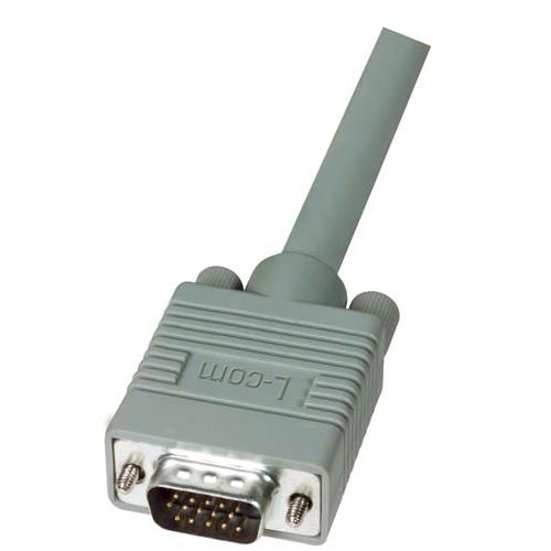 L-Com Male D-Sub 15-Pin to Male D-Sub SVGA Cable Light Grey
