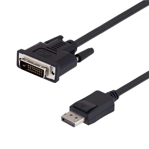 L-Com, Male DVI-D to Male DisplayPort (20-Pin) Cable, 10 ft Black sheath Low Smoke Zero Halogen