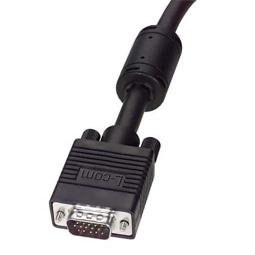 L-Com Male D-Sub 15-Pin to Male SVGA Cable, 10 ft Black