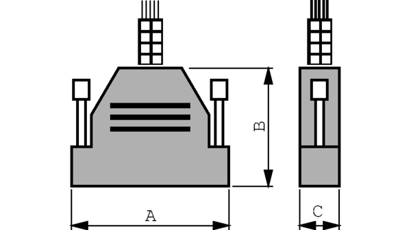ctlm25un4 Deltron Connectors Thermoplastic Straight D-Sub Backshell Strain Relief