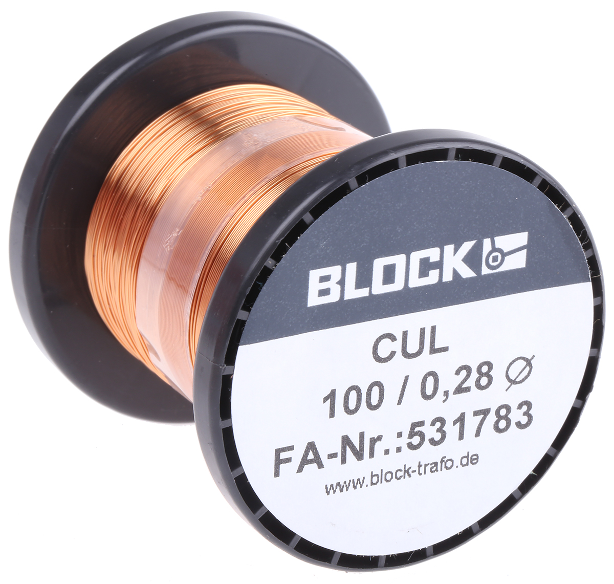 Block  0.28 mm OD Enamelled  Copper Wire 0.06 mm² 175 m Reel