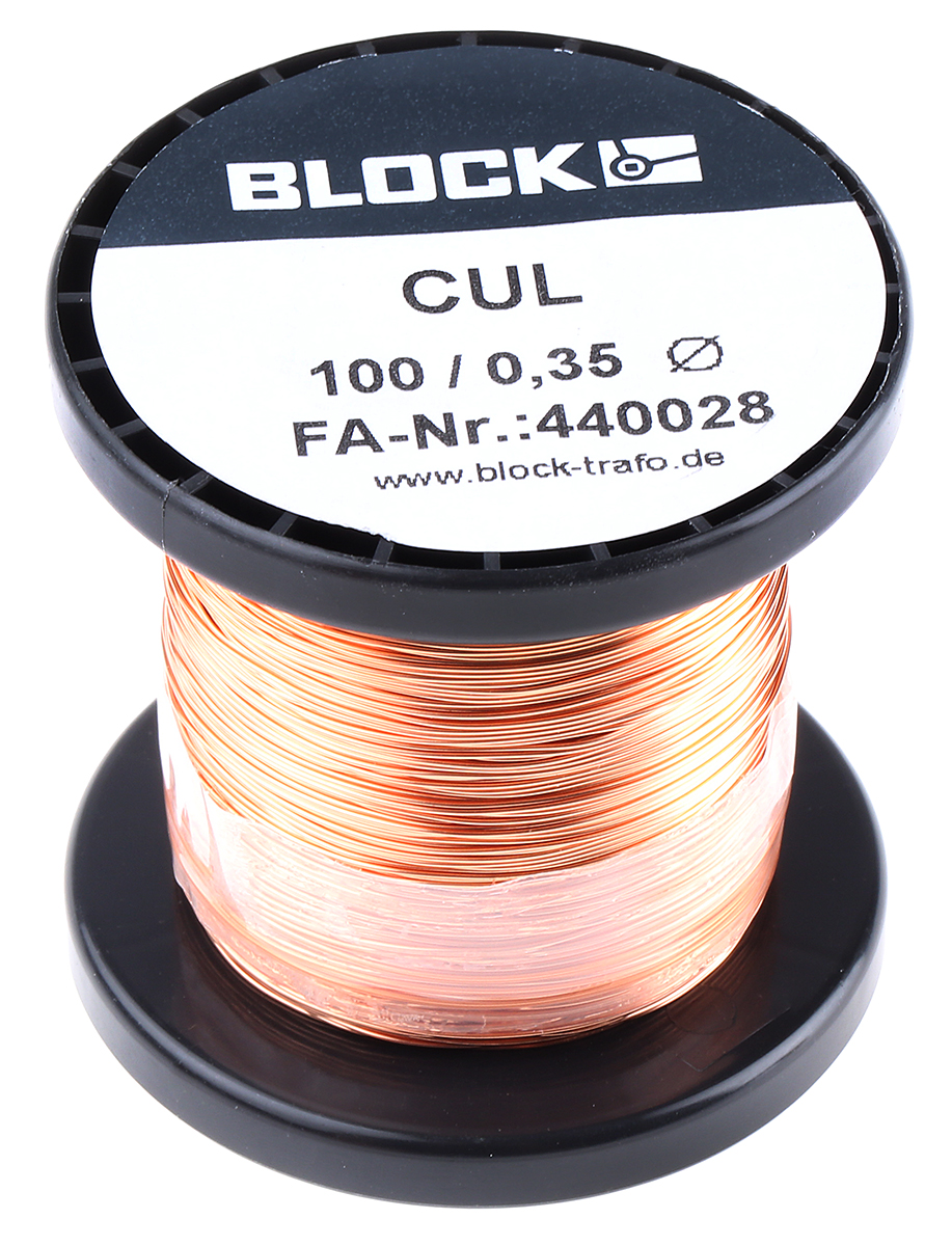 Block  0.35 mm OD Enamelled  Copper Wire 0.11 mm² 87 m Reel