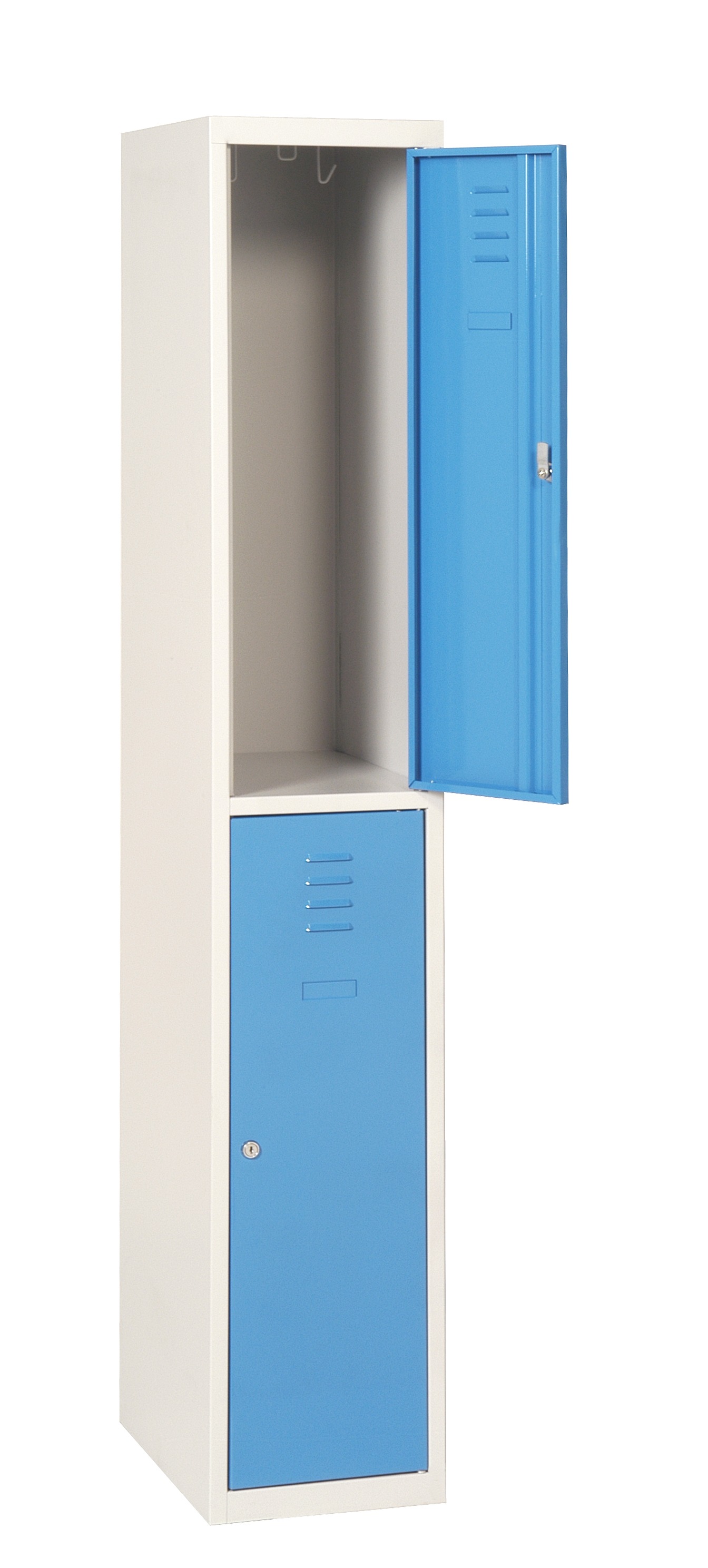 AKAZE 2 Door Ventilated Light Grey, Blue Locker, 1800 mm x 300 mm x 500 mm
