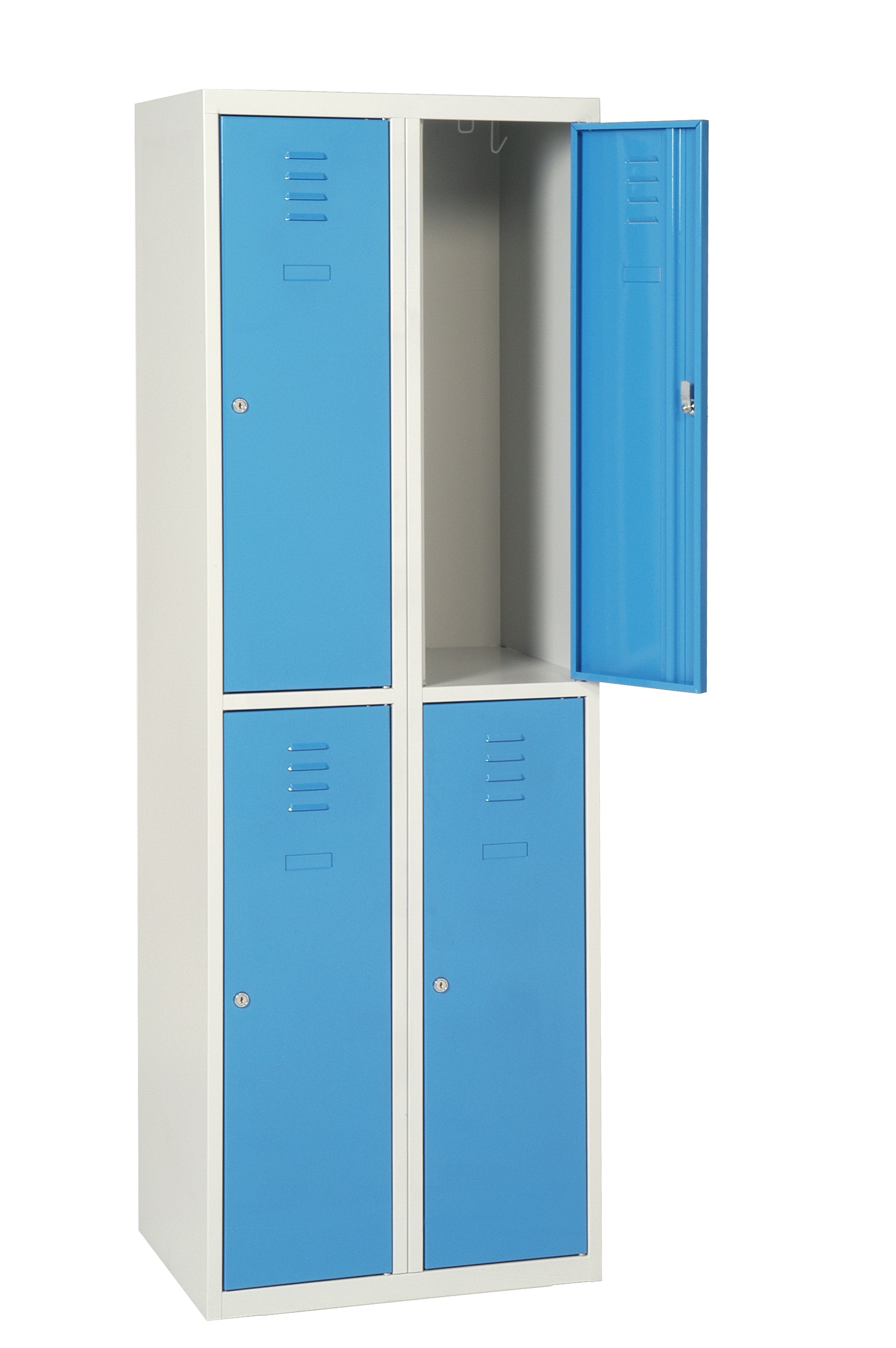 AKAZE 4 Door Ventilated Light Grey, Blue Locker, 1800 mm x 600 mm x 500 mm