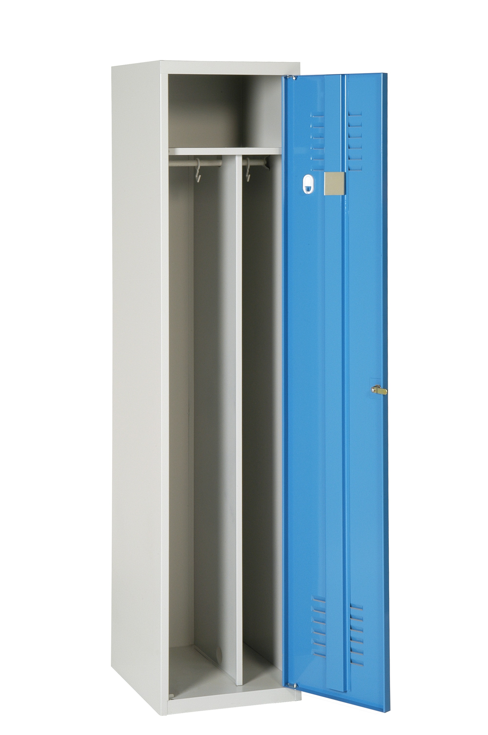 AKAZE 1 Door Ventilated Metal Blue, Light Grey Locker, 1800 mm x 400 mm x 500 mm