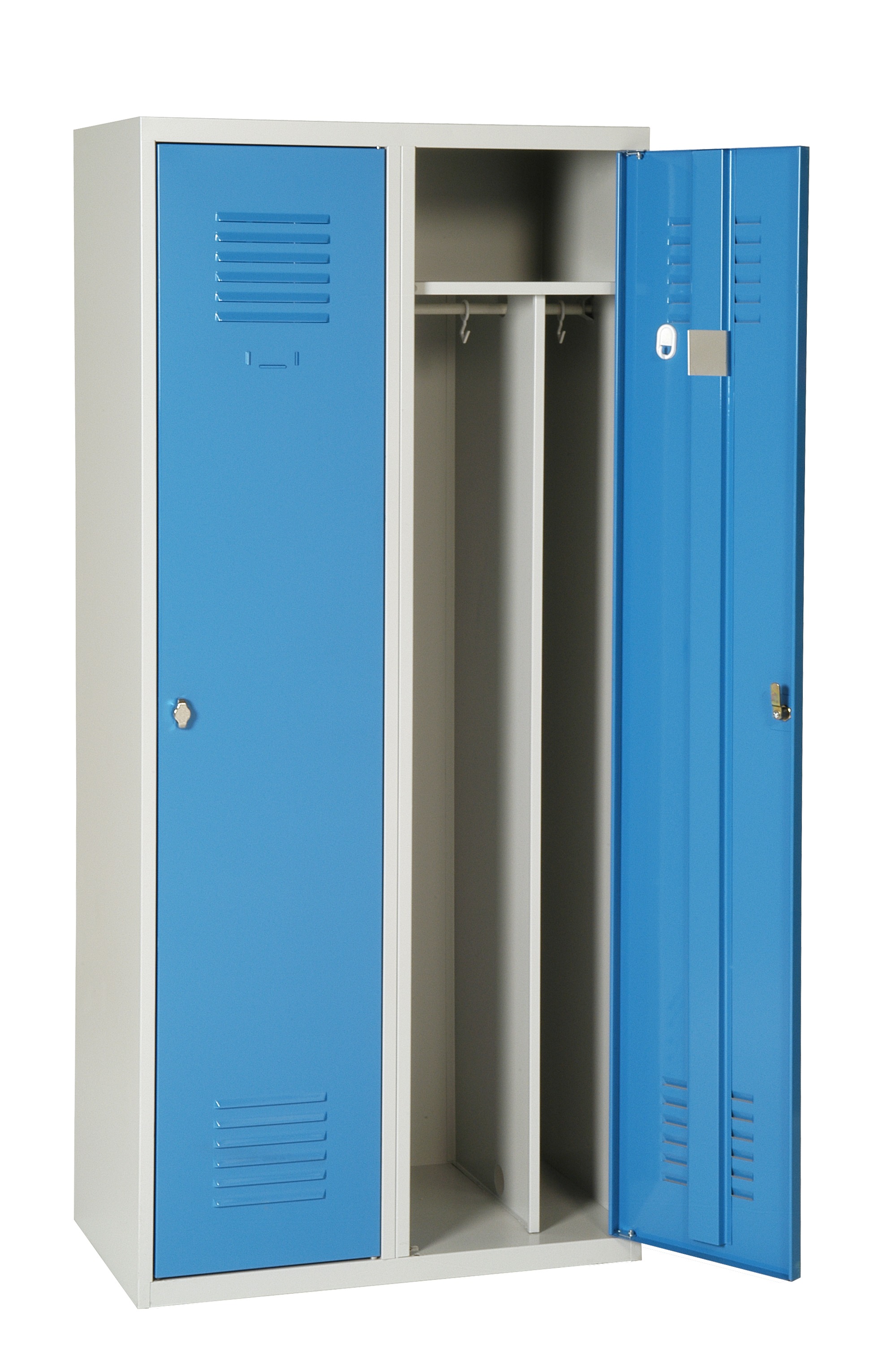 AKAZE 2 Door Ventilated Metal Light Grey, Blue Locker, 1800 mm x 800 mm x 500 mm