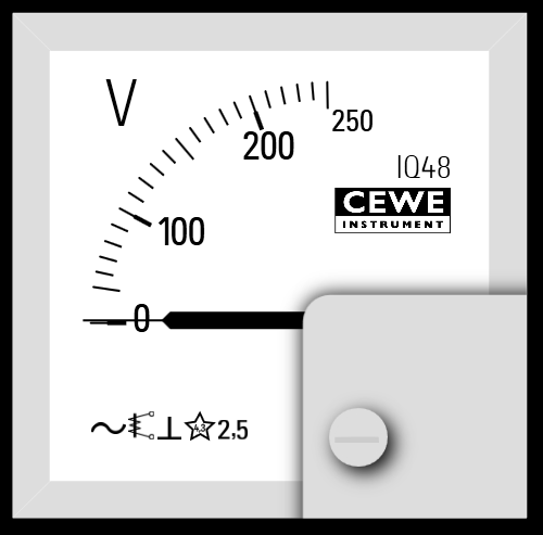 CEWE Instruments Digital Panel Voltmeter, Analogue Display, 68 mm, 68 mm