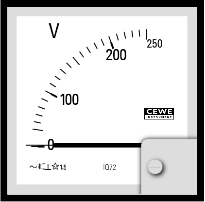 CEWE Instruments Digital Panel Voltmeter, Analogue Display, 68 mm, 68 mm