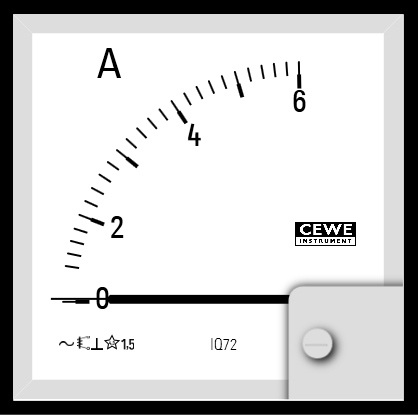 CEWE Instruments CEWE Analogue Panel Ammeter 6 A, 68 mm x 68 mm