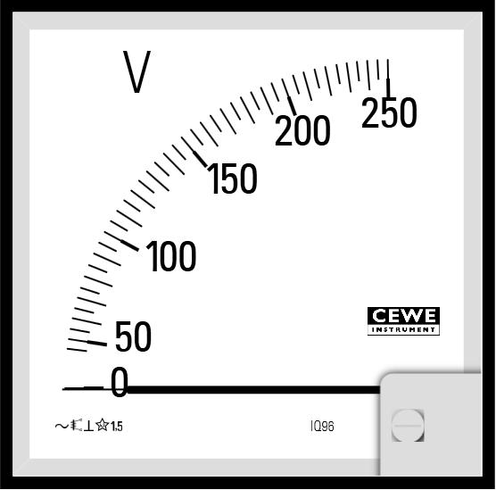 CEWE Instruments Digital Panel Voltmeter, Analogue Display, 68 mm, 68 mm