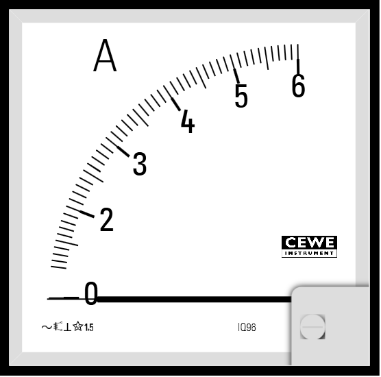 CEWE Instruments CEWE Analogue Panel Ammeter 6 A Analogue, 92 mm x 92 mm