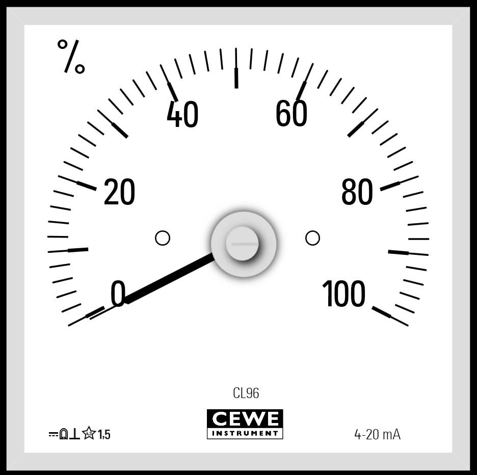 CEWE Instruments Elite 100 and 300 Analogue Panel Ammeter 20 A Multi-function digital, 96 mm x 96 mm Digital Multi Line