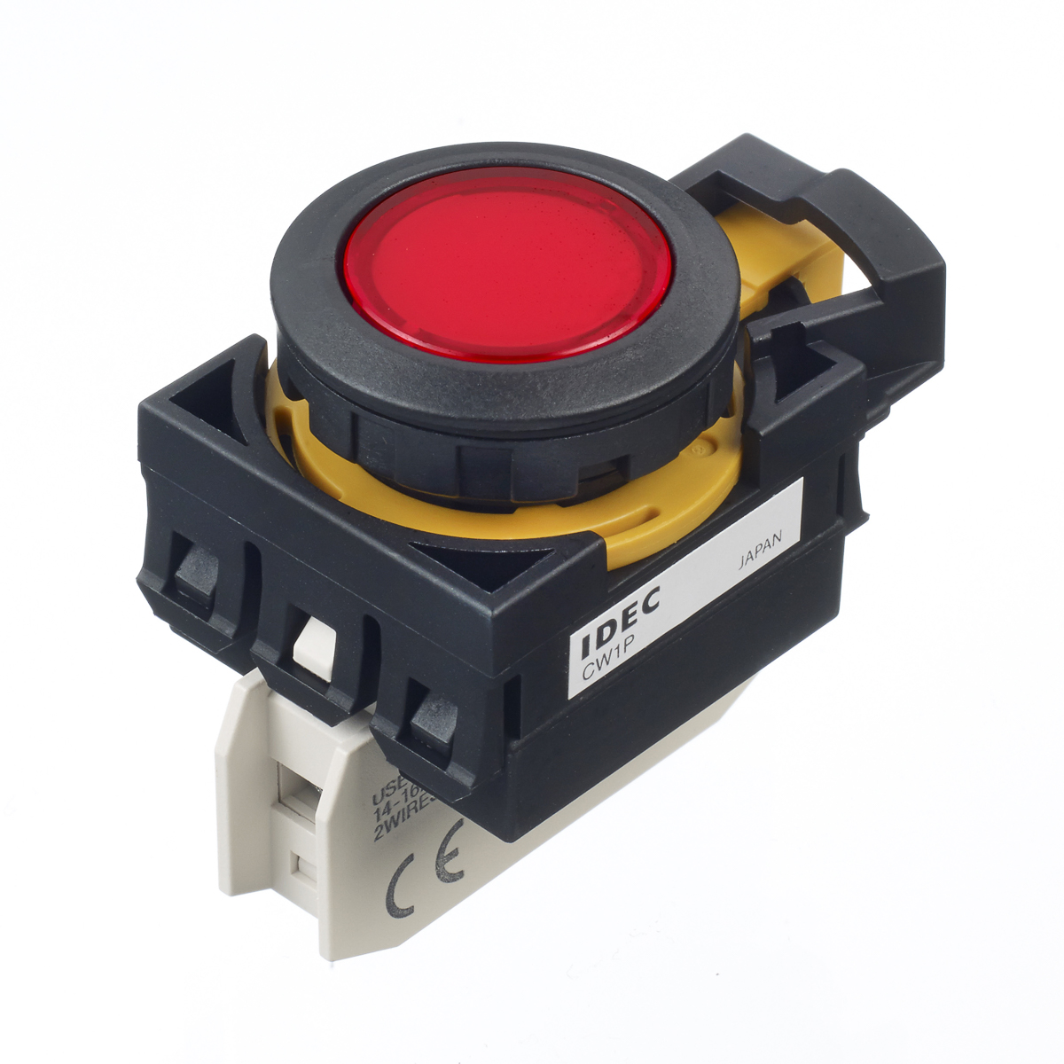 Idec CW Series Push Button Switch, 22 mm Cutout Red, IP66