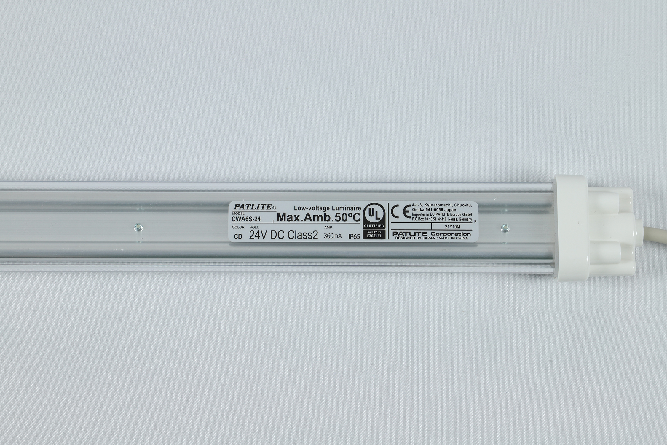 cwa6s-24-cd Patlite CWA LED LED Light Pipe, 12 W, 24V dc, IP65, 1 m, 1 m