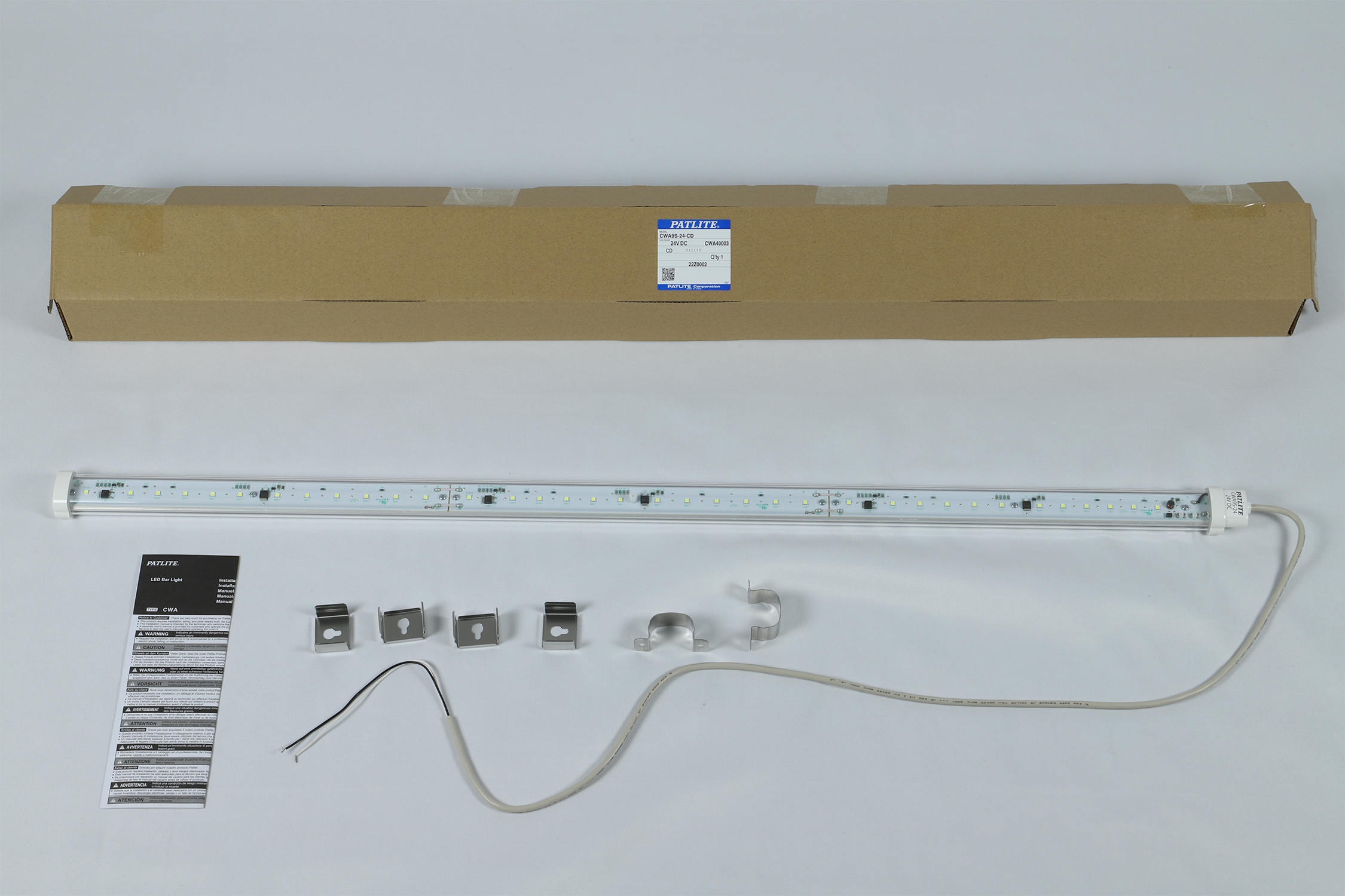 cwa9s-24-cd Patlite CWA LED LED Light Pipe, 18 W, 24V dc, IP65, 1 m, 1 m