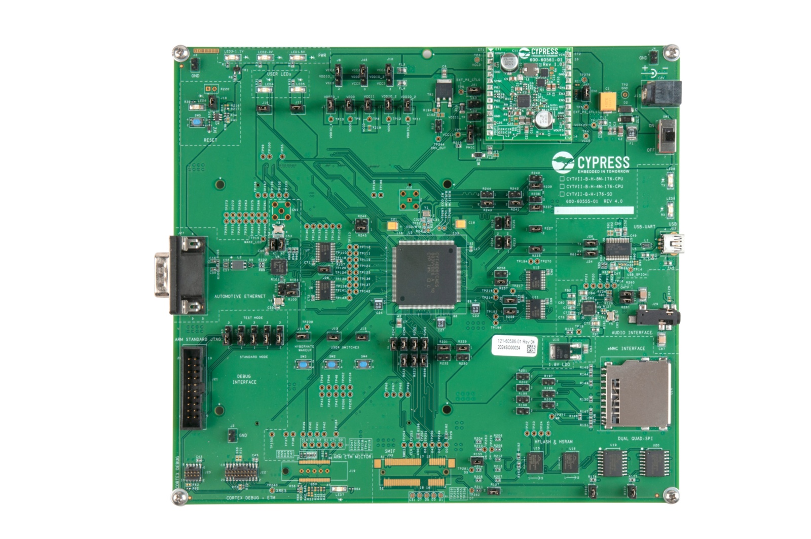 Infineon Traveo II CPU Board UART, CAN Evaluation Board CYTVII-B-H-4M-176-CPU