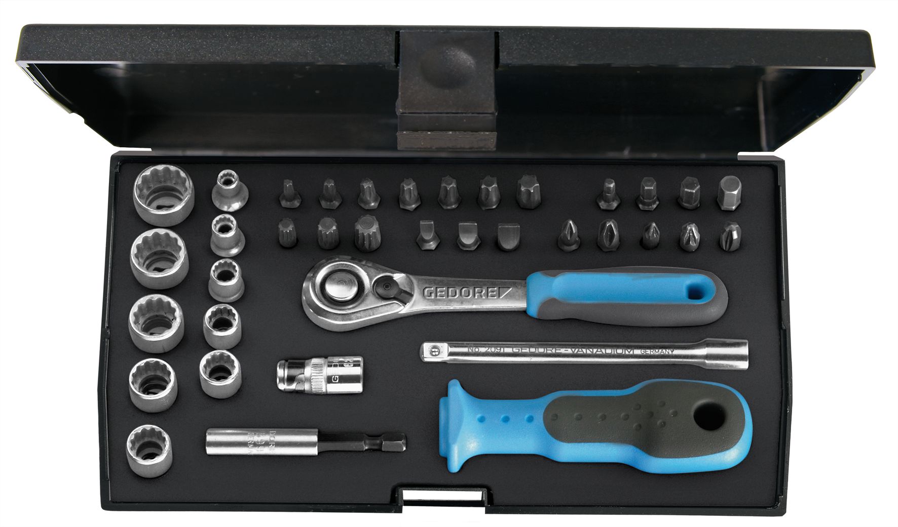 Gedore 37-Piece 1/4 in Hexagon, Torx Socket Set
