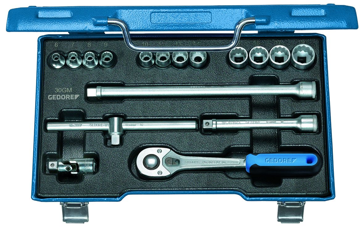 d-30-gmu-10 Gedore 17-Piece 3/8 in Hexagon Socket Set