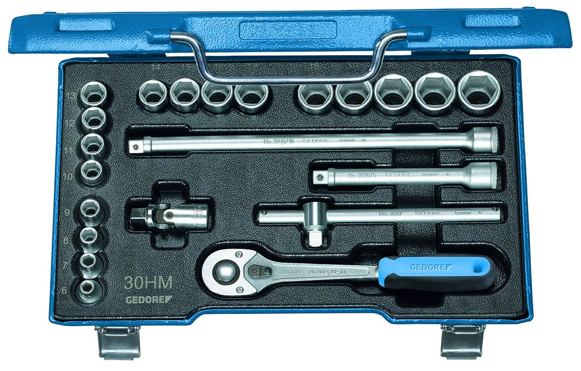 d-30-hmu-10 Gedore 22-Piece 3/8 in Hexagon Socket Set