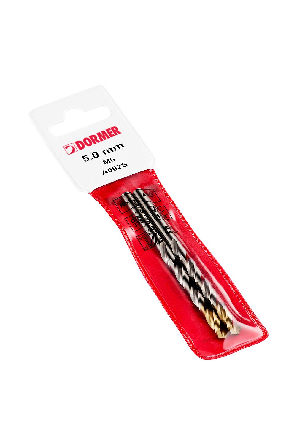 Dormer A002S Series HSS-TiN Twist Drill Bit for Steel, 4mm Diameter, 75 mm Overall