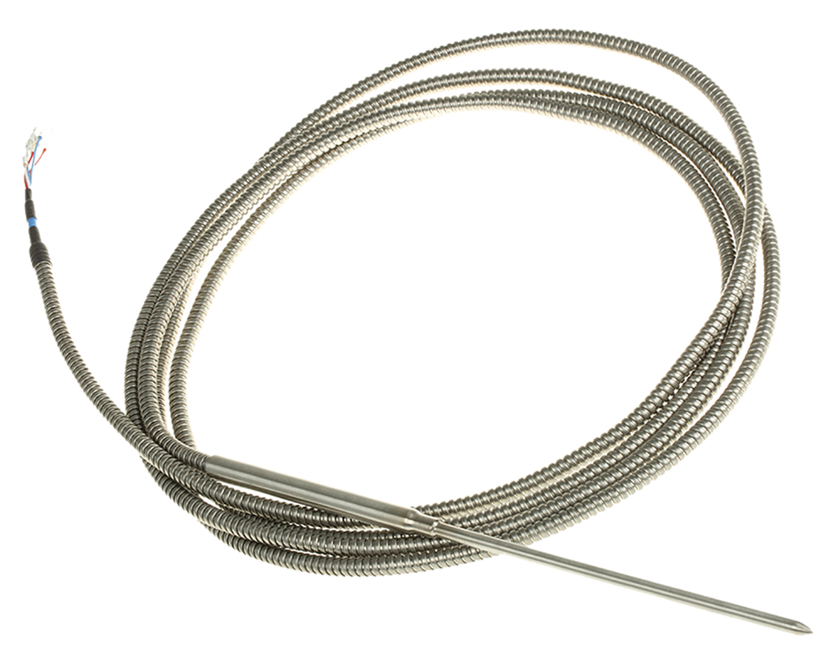 Correge PT100 RTD Sensor 6 mm Dia, 300 mm Long, 6 Wire, Classe B 250 °C Max