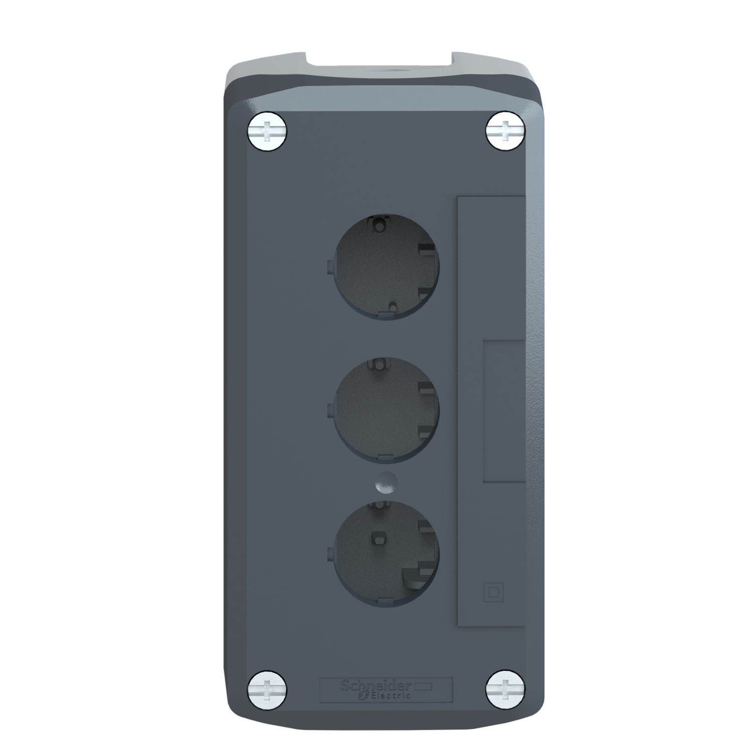 xald03 Schneider Electric Grey Polycarbonate Harmony XALD Control Station Enclosure - 3 Hole 22 mm Diameter