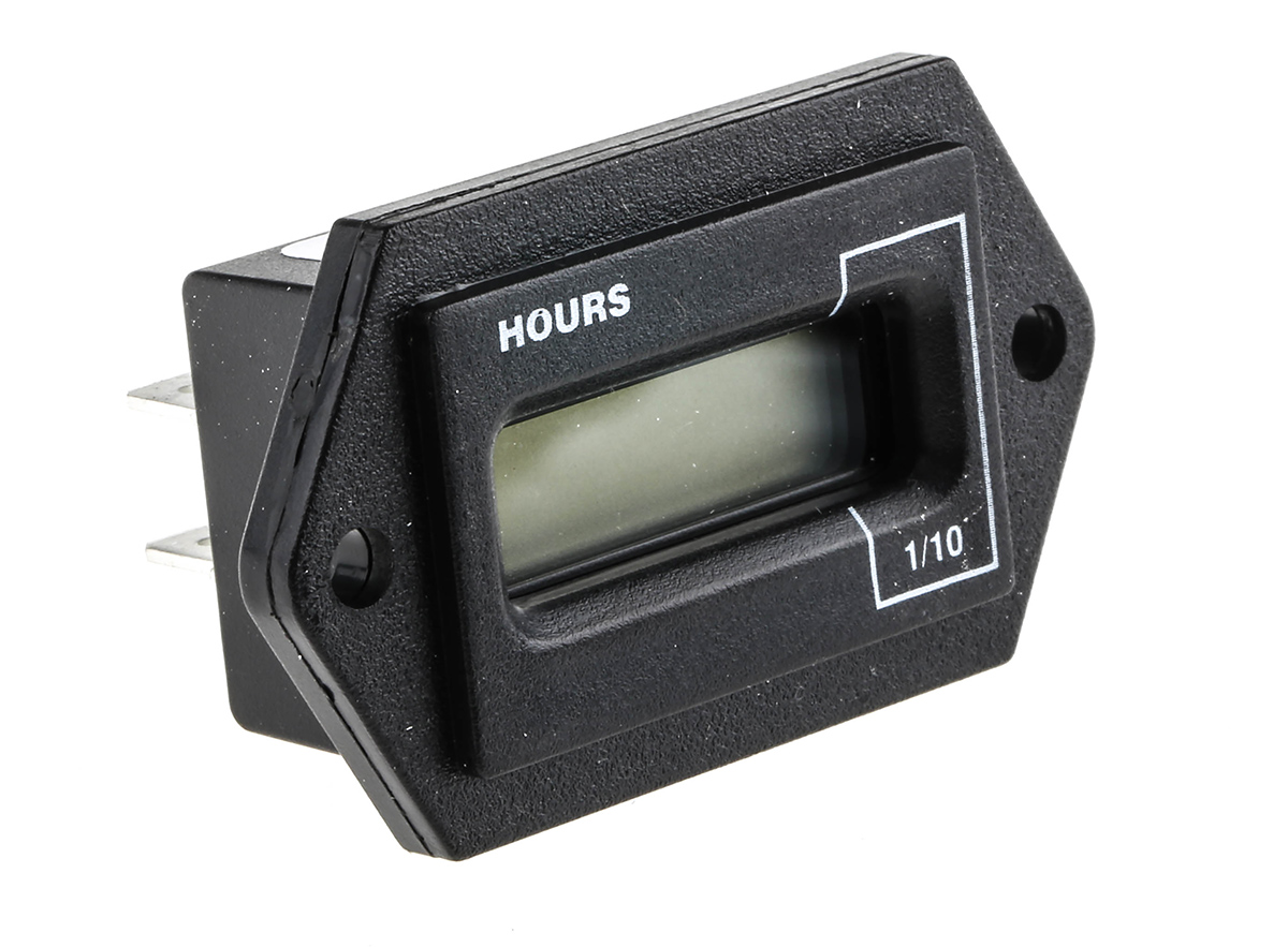 701txr002n-512d612a Curtis Hour Meter, 6 Digit LCD, 5 → 12 V dc, 6 → 12 V ac