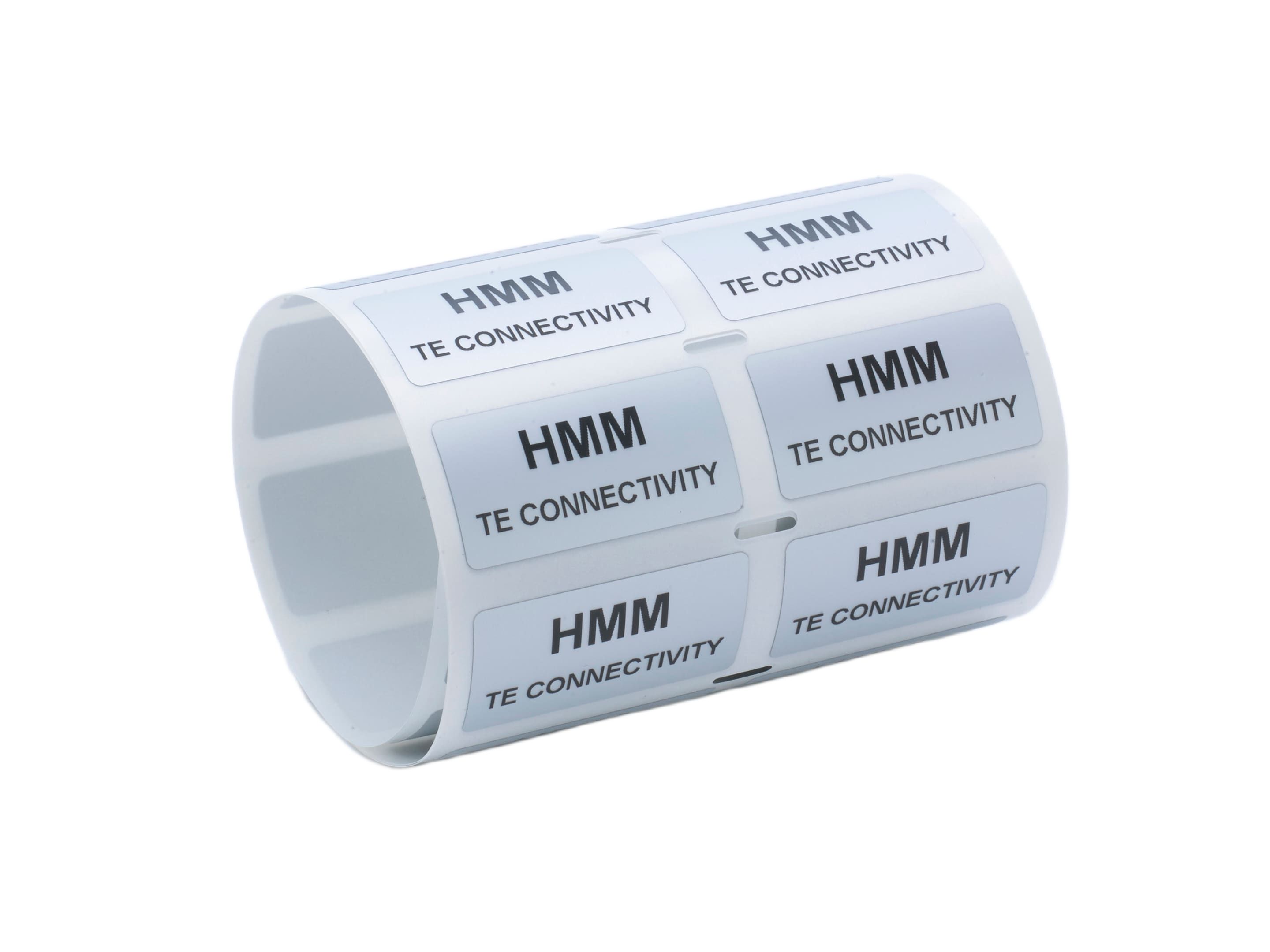 TE Connectivity Silver Silver Print Label Printer Roll, 38.1 mm Width, 5000 Per Roll Qty, 60.75 m