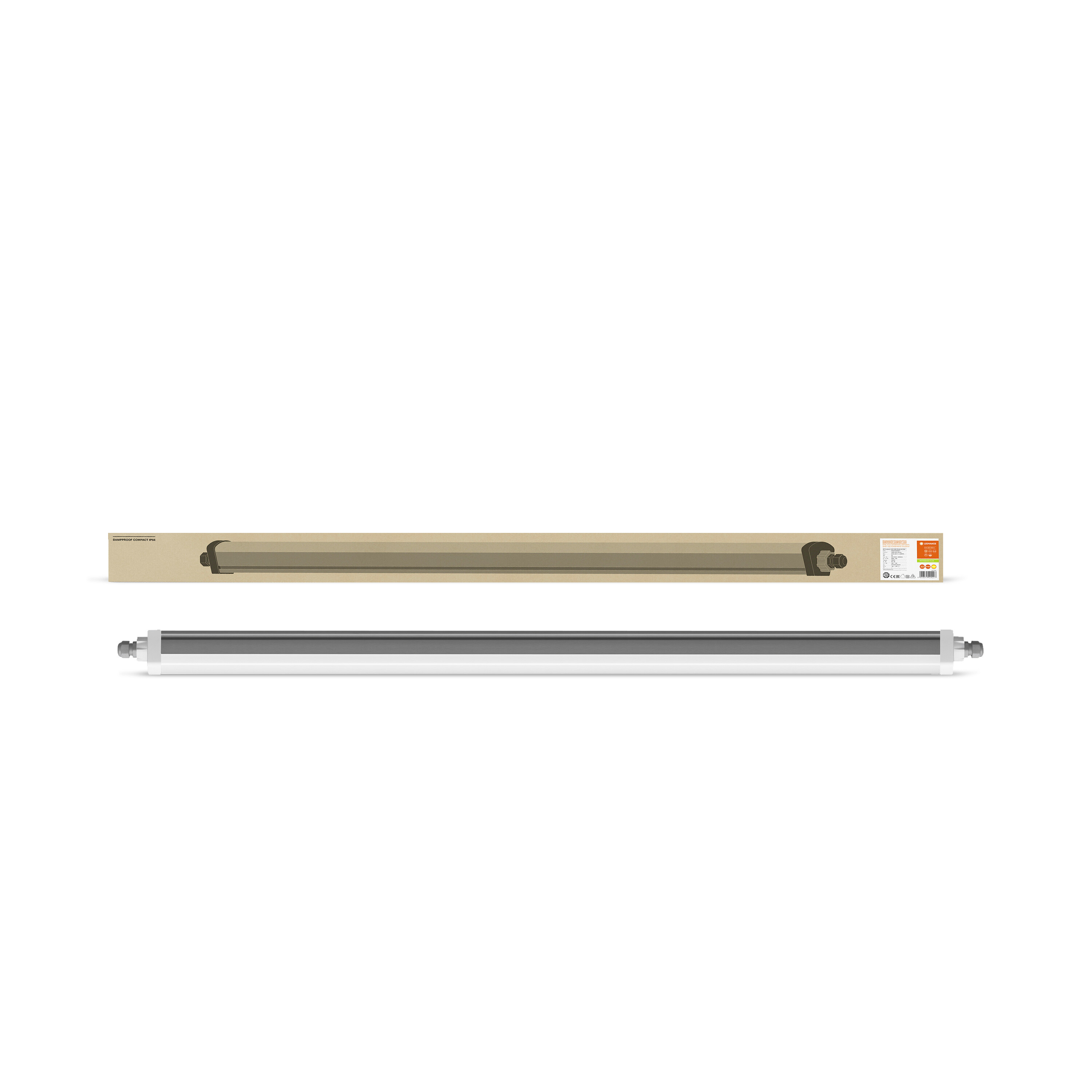 4058075424227 LEDVANCE 23 W LED Batten Light, 240 V Damp Proof Compact, 1 Lamp, 1.29 m Long, IP66
