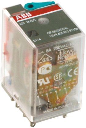 SPDT PCB Mount Interface Relay Module Cage Clamp, Fork, Screw, 12A 19.2 → 26.4V ac