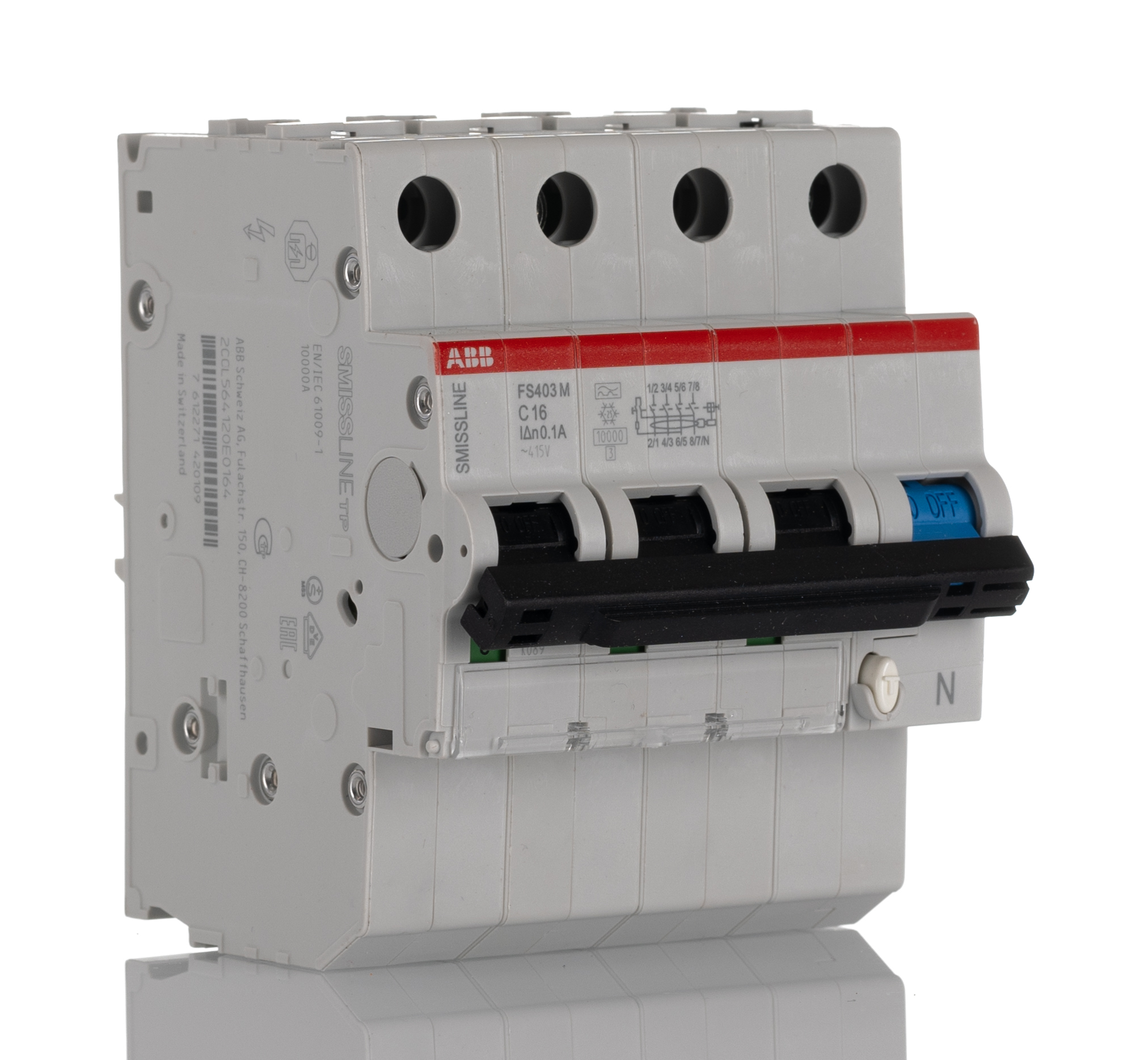 ABB RCCB, 16A, 4 Pole, 100mA, Type C, 415V ac