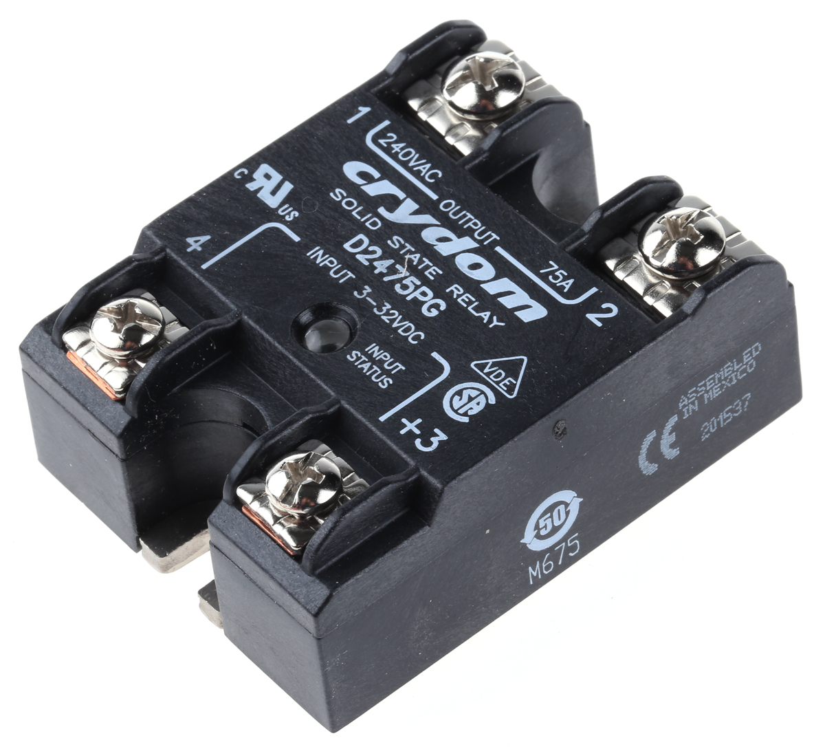 Sensata / Crydom 1/240 V ac Series Solid State Relay, 75 A Load, Panel Mount, 280 Vrms Load, 32V Control