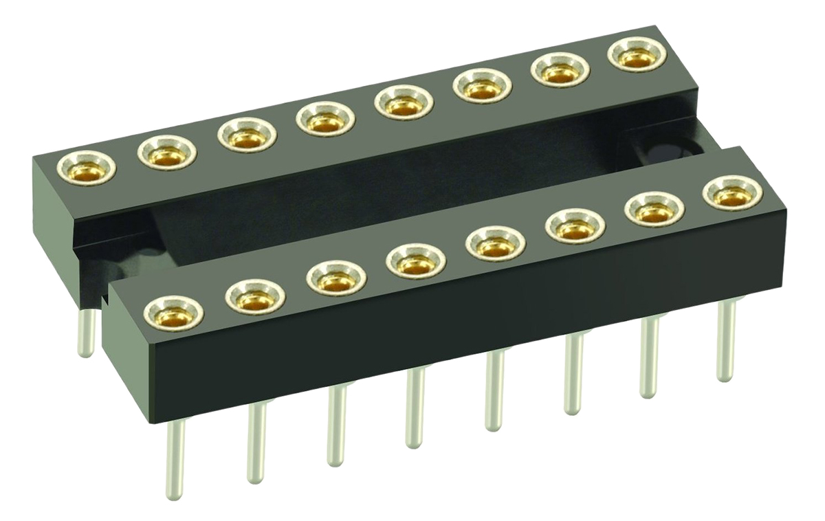 HARWIN, D2 2.54 mm Pitch Vertical 40 Way, Through Hole Standard Pin Open Frame DIL Socket, 1A