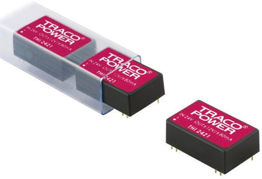 TRACOPOWER THI DC-DC Converter, 15V dc/ 130mA Output, 21.6 → 26.4 V dc Input, 2W, Through Hole, +75°C Max Temp