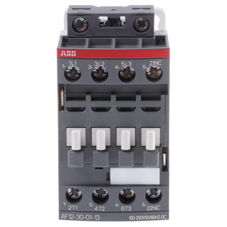 ABB AF Range AF12 3 Pole Contactor, 3NO, 9 A, 5.5 kW, 100 → 250 V ac/dc Coil