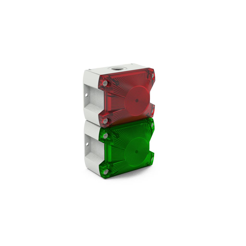 Pfannenberg 21514812055 Series Green, Red Signal Tower, 2 Lights, 120 V dc, Base-mounted