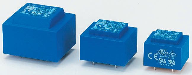 Block 15V ac 1 Output Through Hole PCB Transformer, 0.35VA