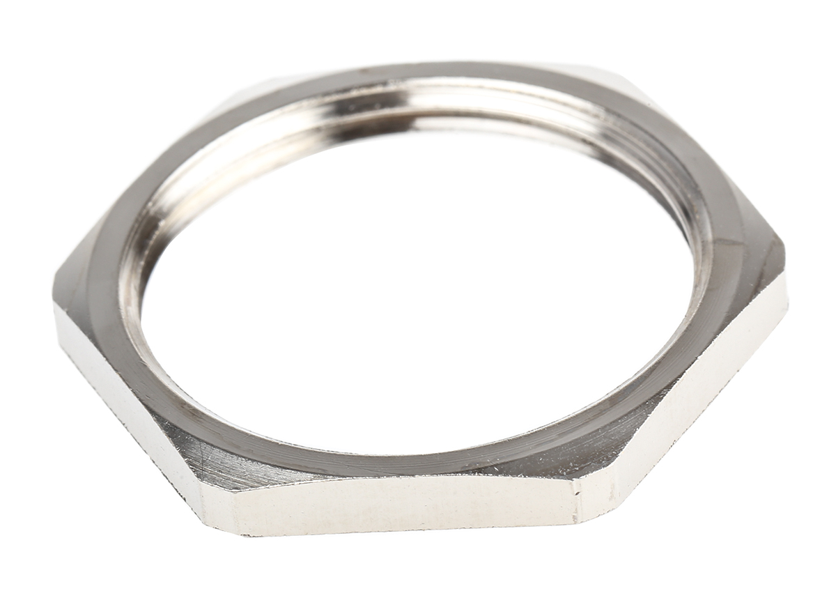 SIB Nickel Nickel Plated Brass Cable Gland Locknut, PG21 Thread