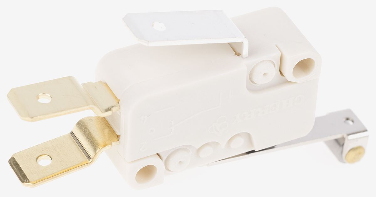 d413-v3rd ZF Roller Lever Micro Switch, Tab Terminal, 100 mA, 250 V ac, SPDT, IP40